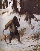 Jean Francois Millet The thief in the snow France oil painting artist